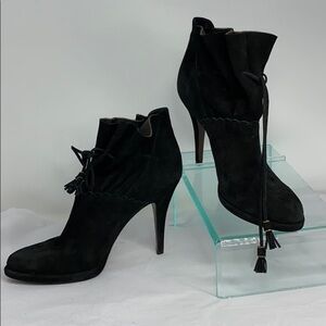 AERIN 9.5 Black Suede Maycroft Heel Ankle Bootie